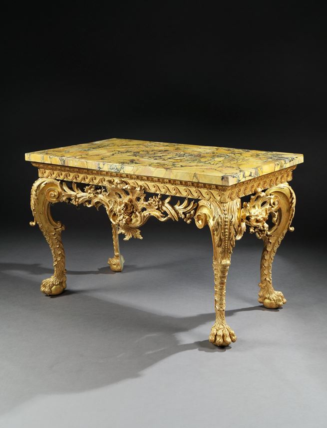 A GEORGE II GILTWOOD SIDE TABLE IN THE MANNER OF MATTHIAS LOCK | MasterArt